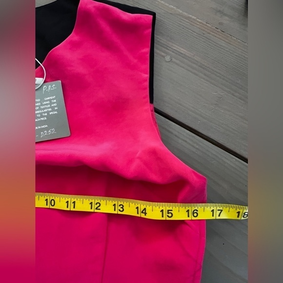 Sachin + Babi NWT Vegas Silk pink and black Cocktail Dress Sequin Shoulder 4 - Picture 11 of 13